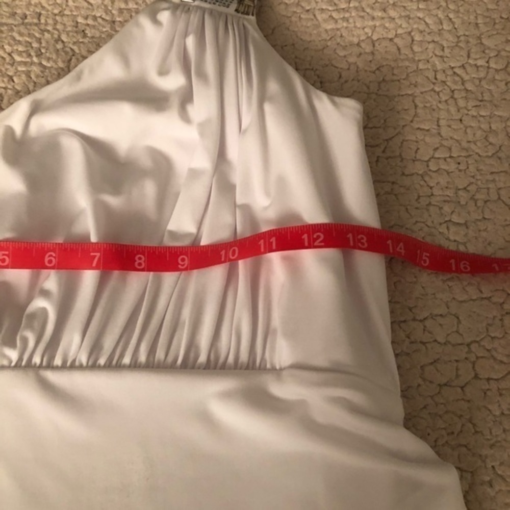 CALVIN Klein White One Shoulder Crystal Dress - Picture 6 of 7